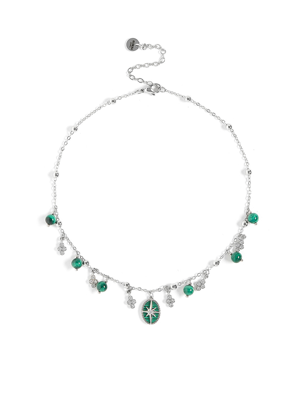 Чокер "Oval Green Star Malachite" Silver