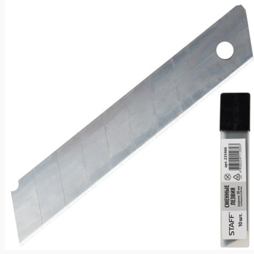 Лезвия для ножей 18 мм 10 шт. СТАФФ Бейсик (235466)