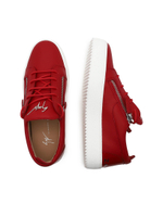 Кожаные кроссовки logoball/slogan lav Giuseppe Zanotti - красный(RM30036)