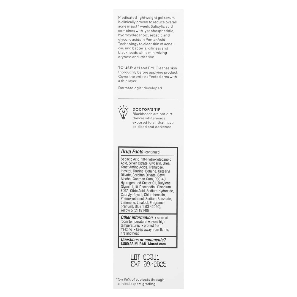 Murad, Acne Control, Outsmart, очищающее средство от акне, 50 мл (1,7 жидк. унц.)