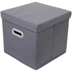 Короб - органайзер складной стеллажный для хранения вещей с крышкой «ДОМания», цвет серый, 33*33*33см (лейбл)