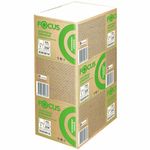 Полотенца бумажные 250 шт. FOCUS (Система H2) Eco, 1-слойные, белые, КОМПЛЕКТ 12 пачек, 24х21,5, Z-сложение, 5083814/5069958