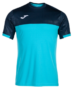 Теннисная футболка Joma Montreal Short Sleeve - fluor turquoise/navy