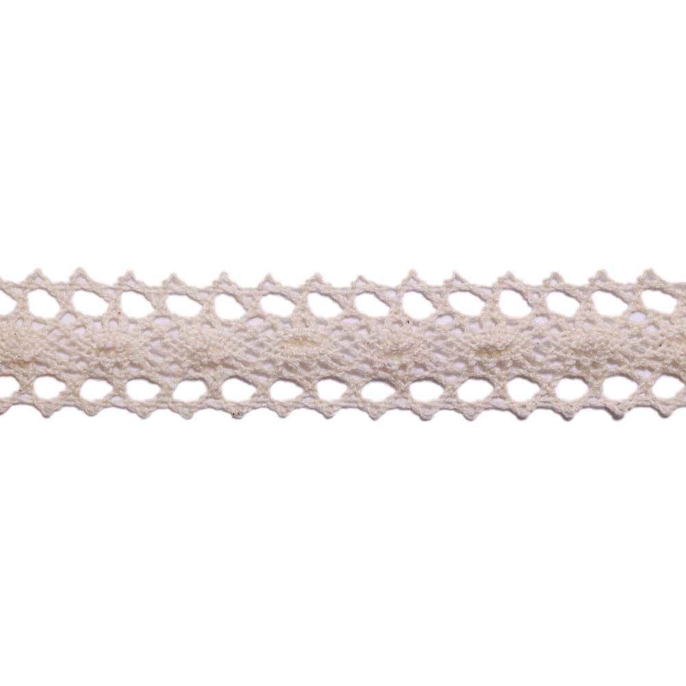 Кружево хлопковое/Тесьма вязаная 19.01.047, ш. 1,9 см, натуральный