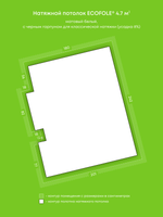 Натяжные потолки 6 м2, 4.7 м2, 2.1 м2