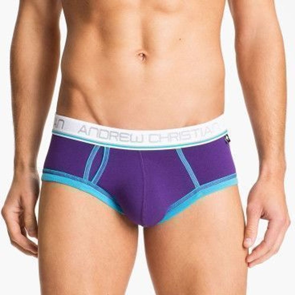 Мужские трусы брифы фиолетовые Andwer Christian Tighty Whitie Punked Brief Purple AC3-M120
