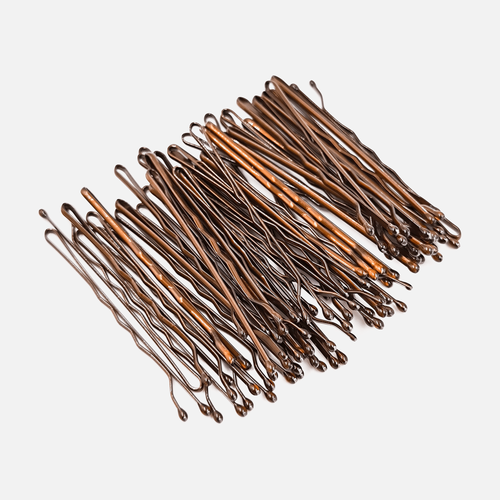 Невидимки волнистые коричневые IPARIKMAHER 50 мм 50 шт