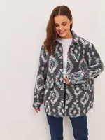 Рубашка Kefirmaykifer оверсайз Этно розово-голубая