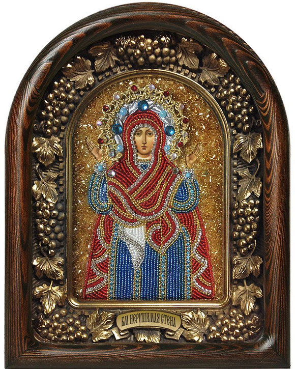 Икона Пресвятая Богородица Нерушимая стена бисер