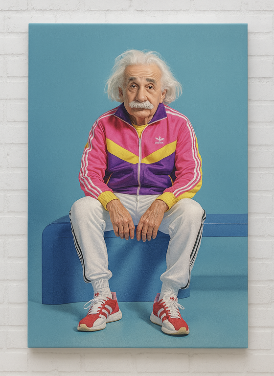 Картина на холсте "Эйнштейн в спортивном костюме"