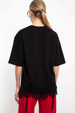 Футболка женская с оверсайз Модная пресса (черная)