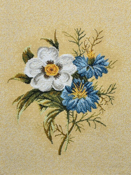 Гобеленовая картина "D. БУТОНЬЕРКА ВАСИЛЬКИ" в багетной раме, Россия.