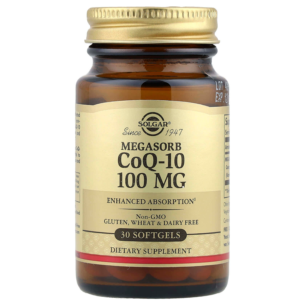 Solgar, Megasorb CoQ-10, 100 мг, 30 мягких таблеток