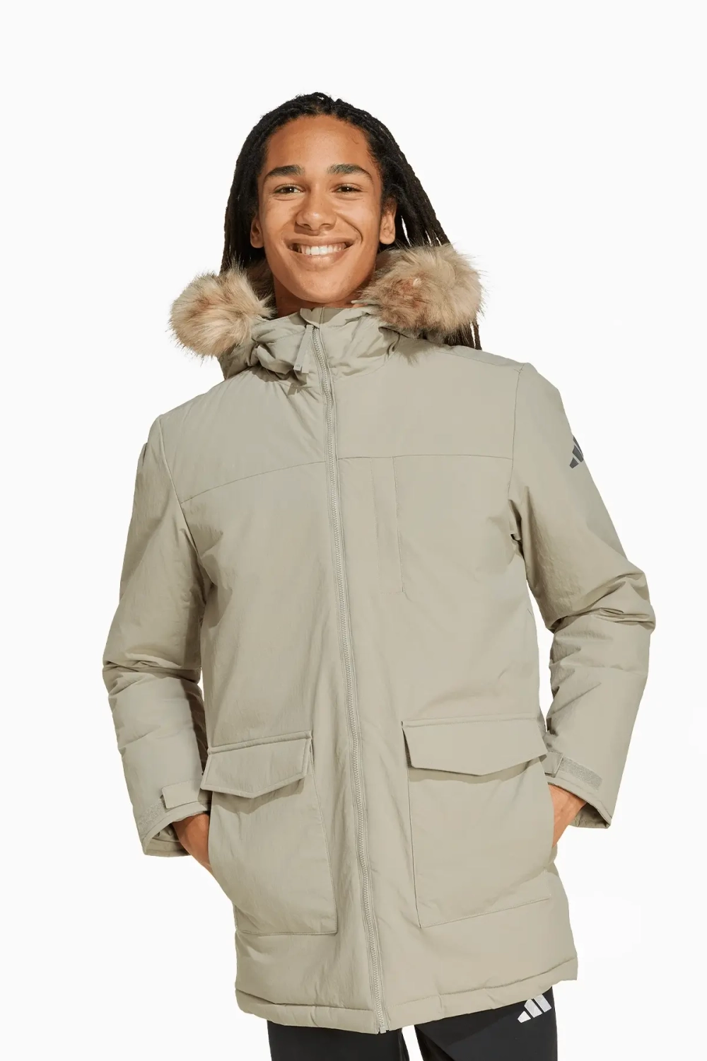 Куртка adidas Paveric Climawarm Fur Parka - зеленый