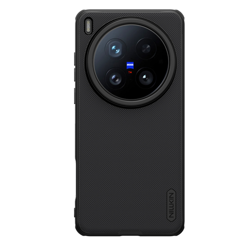 Усиленный противоударный чехол черного цвета от Nillkin для Vivo X200 Ultra, серия Super Frosted Shield Pro