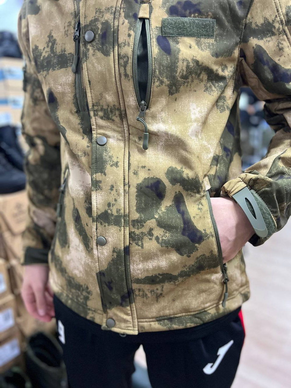 Куртка тактическая softshell мох