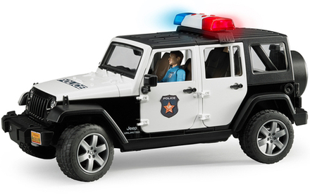 Игрушечный джип Bruder 02526  Внедорожник Jeep Wrangler Unlimited Rubicon Полицейская машина Брудер Полиция с фигуркой
