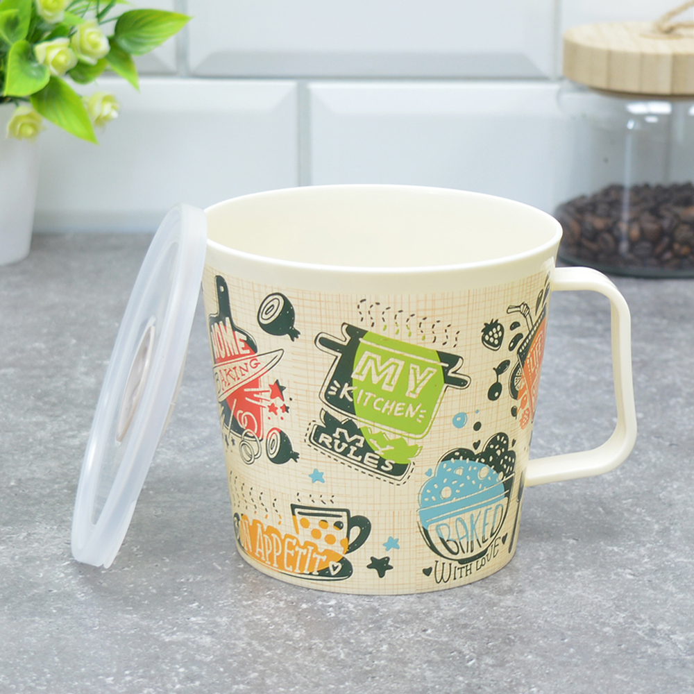 Контейнер-кружка 0,75л с клапаном "IZI-GO" (светло-бежевый) 454558