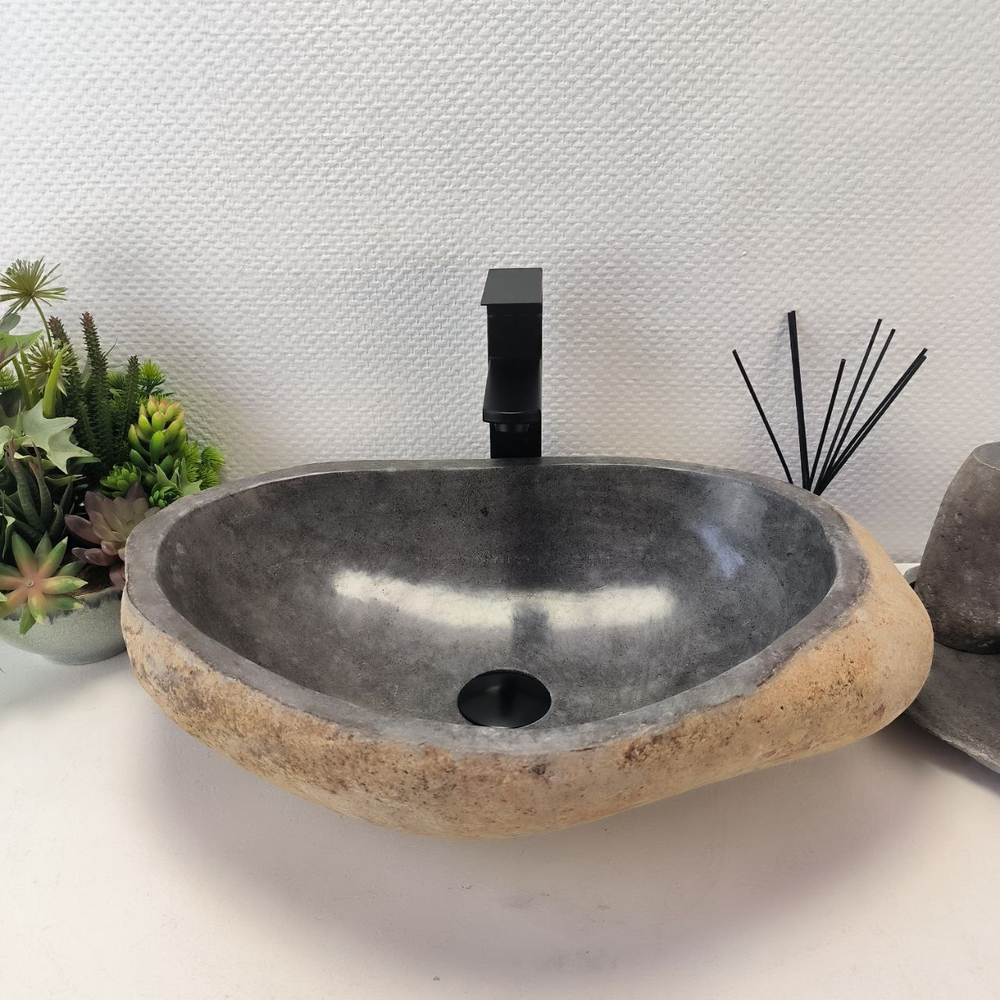 Раковина из речного камня RS-63588 (54*37*15) 0122