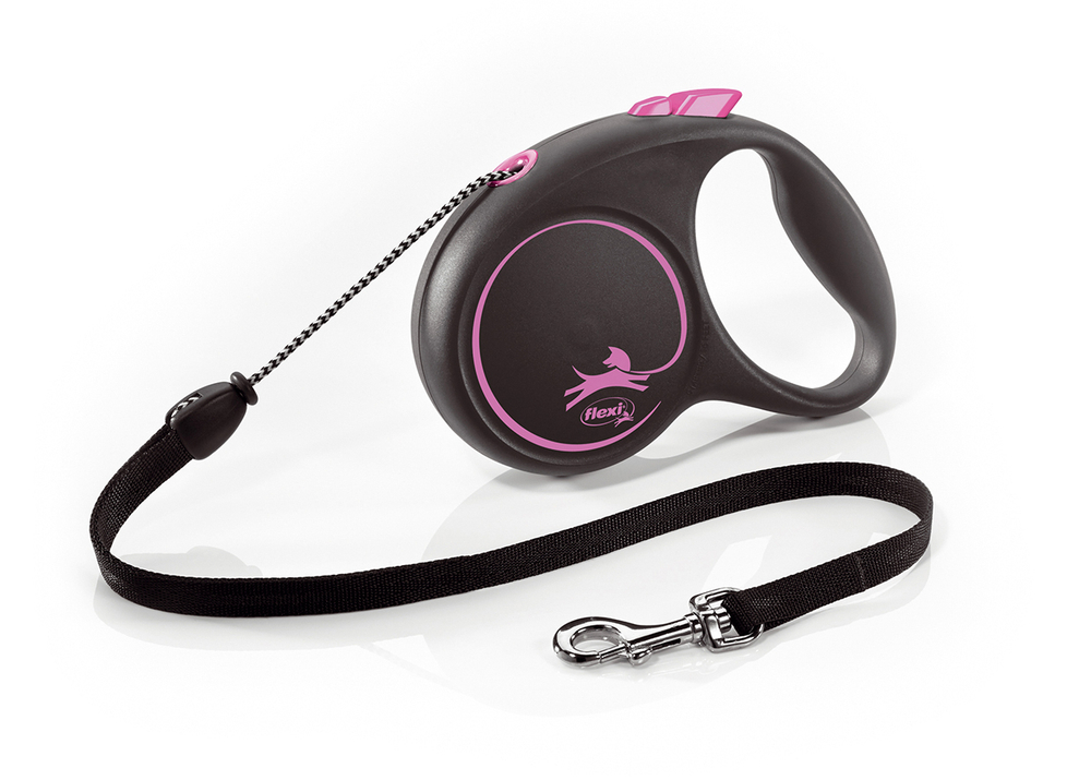 Flexi new Black Design рулетка для собак 20 кг трос 5 м.
