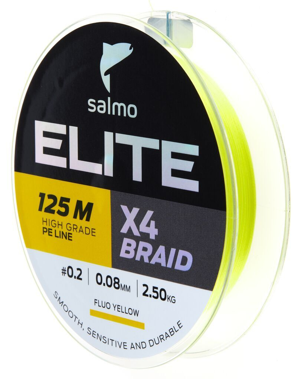Шнур плетёный Salmo Elite х4 BRAID Fluo Yellow 125/008