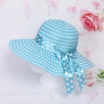 Шляпа женская с широкими полями «Summer», цвет голубой, р58, ширина полей 10см