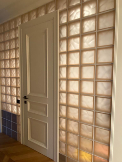 Стеклоблок волна розовый матовый окраска в массе Vitrablok 19x19x8