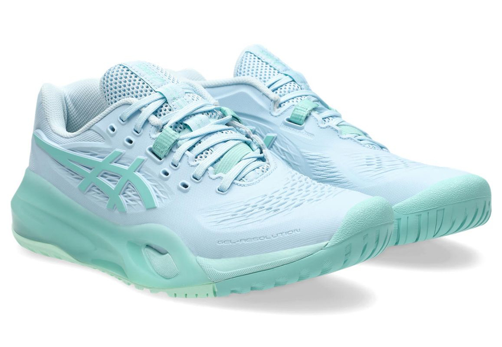 Женские Кроссовки теннисные Asics Gel-Resolution X - light blue/oasis green