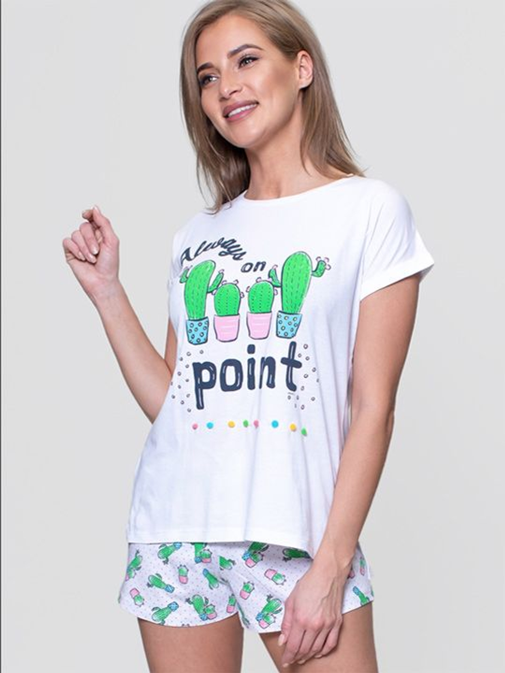 Оригинальный комплект с кактусами (Размер: M) (Цвет: белый)