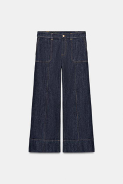 ZARA ДЖИНСЫ-КЮЛОТЫ Z1975 СО СРЕДНЕЙ ПОСАДКОЙ, СИНИЙ