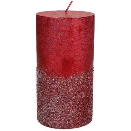 Свеча красная с блёстками М, 13 см
