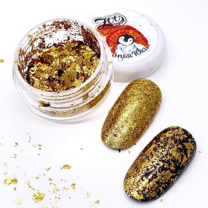 1185 Хлопья Юки золото, ZOO NAIL ART