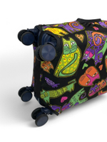 Чехол на чемодан 20", цвет чёрный/разноцветный, Коты