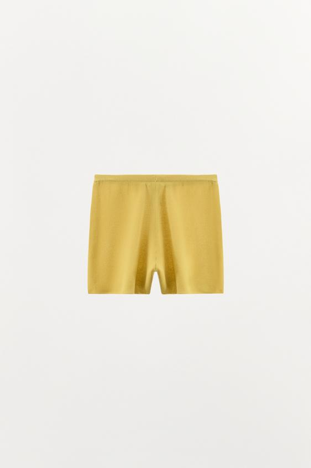 ZARA ТРИКОТАЖНЫЕ ШОРТЫ С ПУГОВИЦАМИ, ЯИЧНО-ЖЕЛТЫЙ