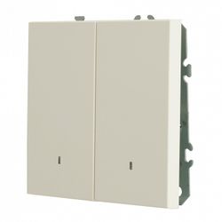 Выключатель двухклавишный с подсветкой без рамки Stekker Эмили 49864