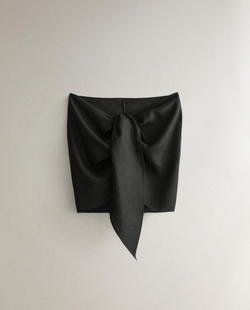 ZARA HOME КОРОТКОЕ ЛЬНЯНОЕ ПАРЕО, ЧЕРНЫЙ