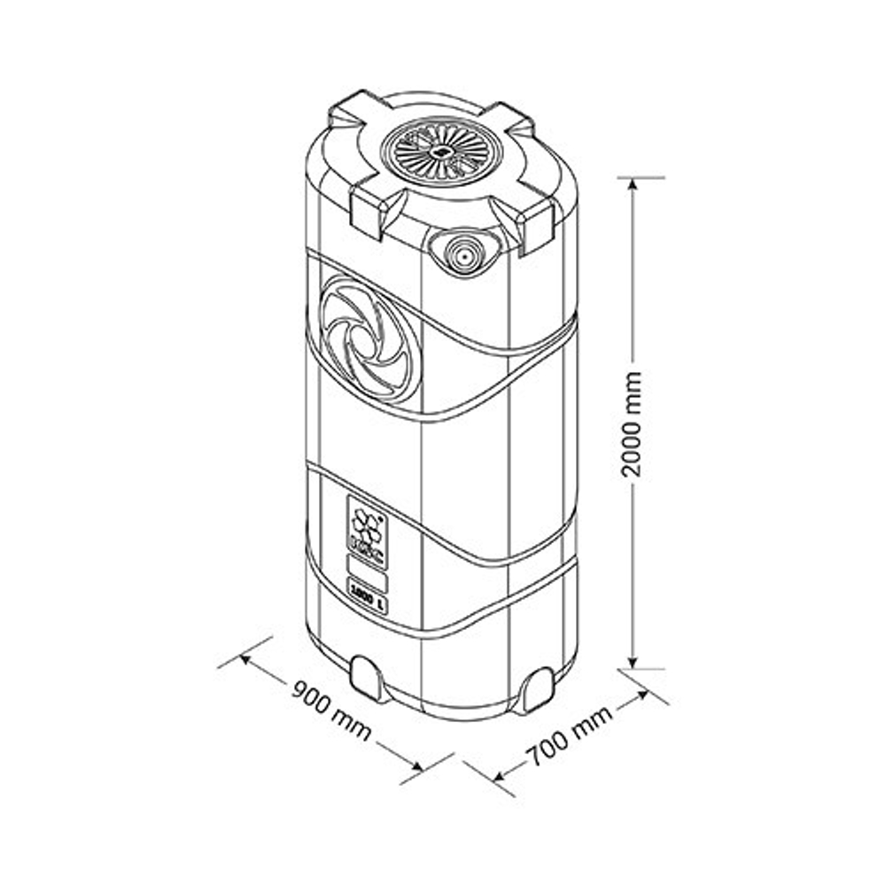 Емкость Пласт Инжиниринг прямоугольная 1000 л. вертикальный (900x700x2000см;синий) - арт.560101