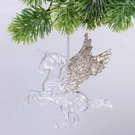 Подвеска «Сказочный единорог» 13*13 см, Белый/Золотой блеск