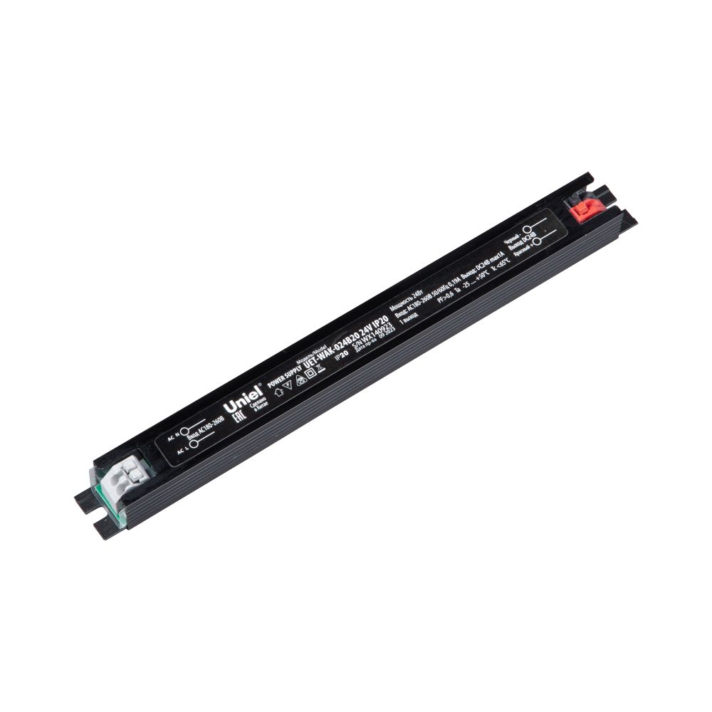 UET-WAK-024B20 24V IP20 Блок питания ультратонкий, 24Вт. Металлический корпус. TM Uniel
