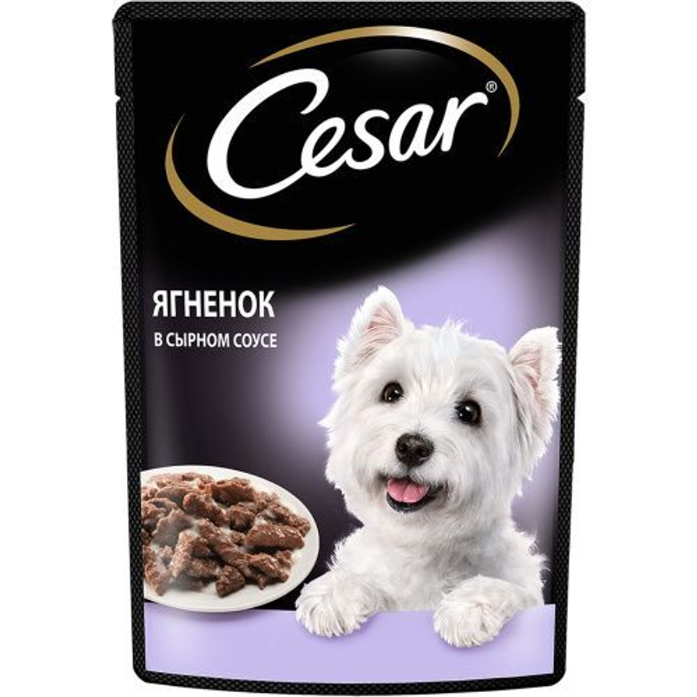 Паучи Cesar для собак индейка с зеленым горошком и морковью в желе 80 г