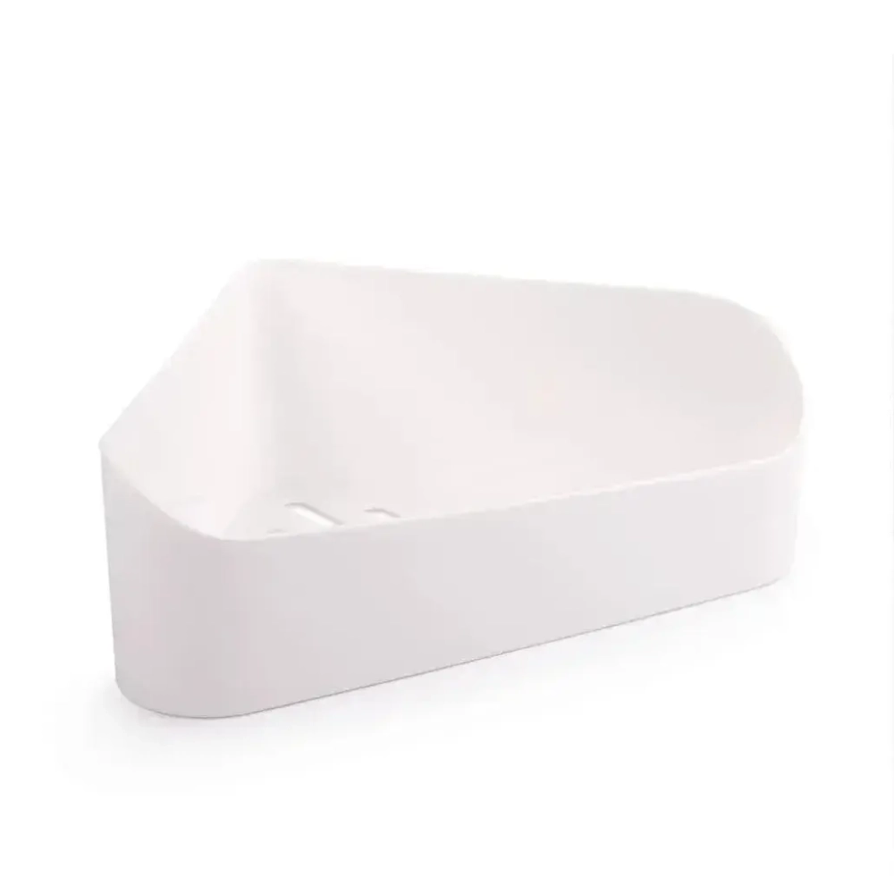 Полка для ванной комнаты угловая (на скотче) (белый)