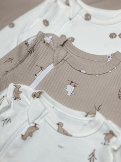 Комбинезон швы наружу на молнии Лапки Рубчик Экрю RinaAmari