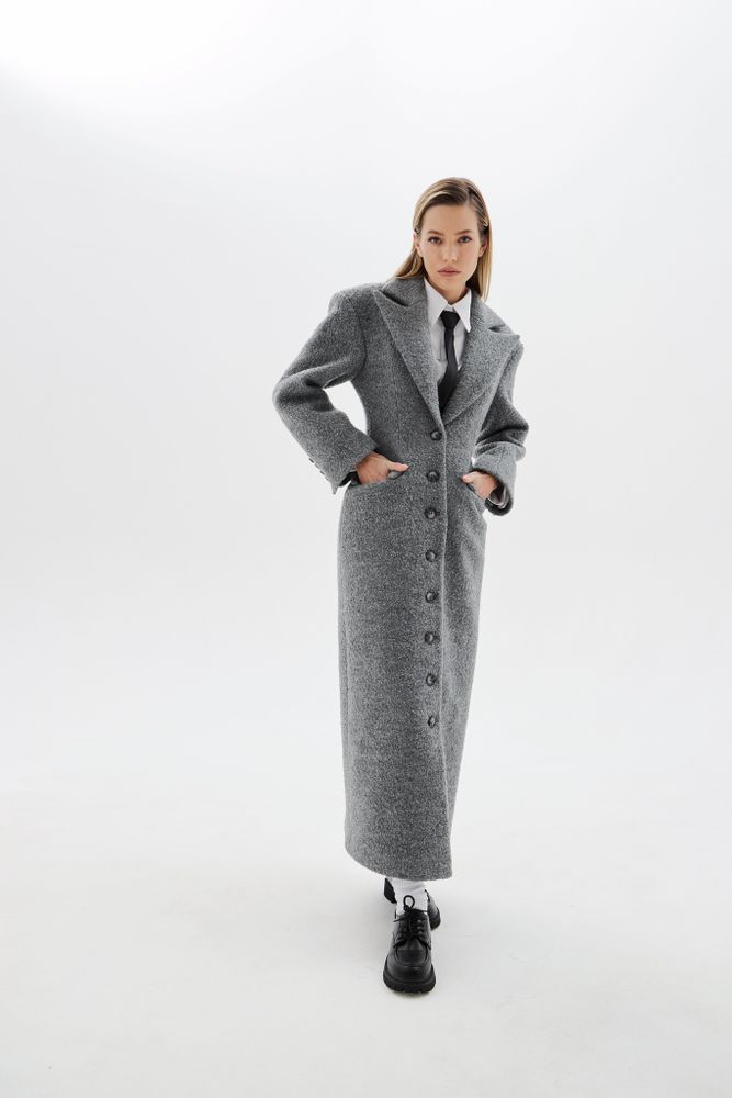 Пальто однобортное приталенное Grey