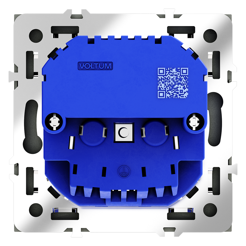 Розетка встраиваемая VOLTUM S70 с заземлением и защитными шторками, 16А, с USB, A+С, (черный матовый