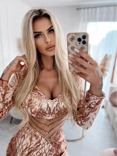 кремово-золотистое мини платье