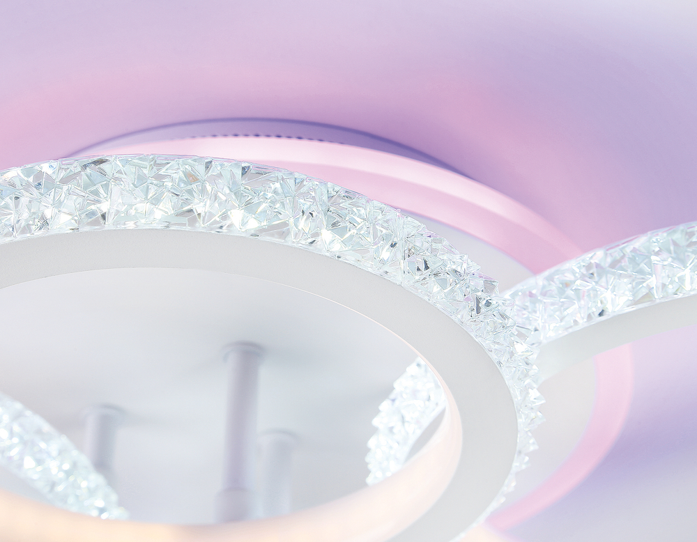 Светильник потолочный светодиодный с RGB подсветкой и пультом FA9524/2+2 WH белый 92W 6400K/3000K+RGB 560*370*110 (ПДУ РАДИО 2.4G)