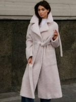 Шуба чебурашка пальто тедди из шерсти, жемчужная, SilverFox