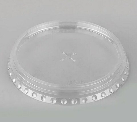 Крышка плоская  с крест. отверстием д/стакана 200-500мл PET-шейкер D=95мм (50шт/20уп) /ПолиЭр, шт.