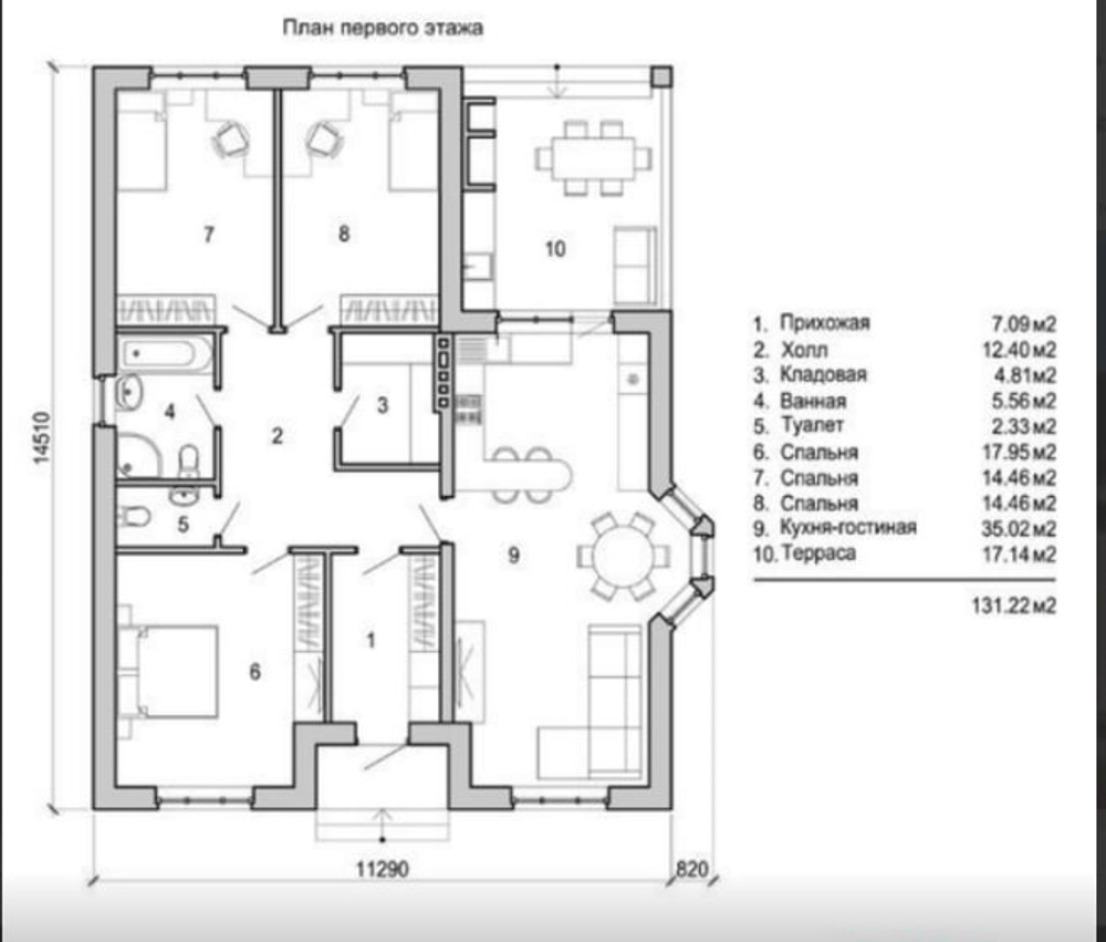 Проект Дома 131,22 кв. м К-112