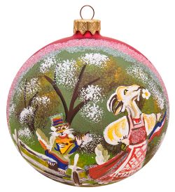 Элита НФШ-1445/1 Ел.украшение Шар «Козочка с котом» 100 мм